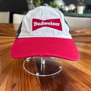 Budweiser Beer Baseball Cap Trucker Hat Red White Blue Snapback Anheuser-Busch